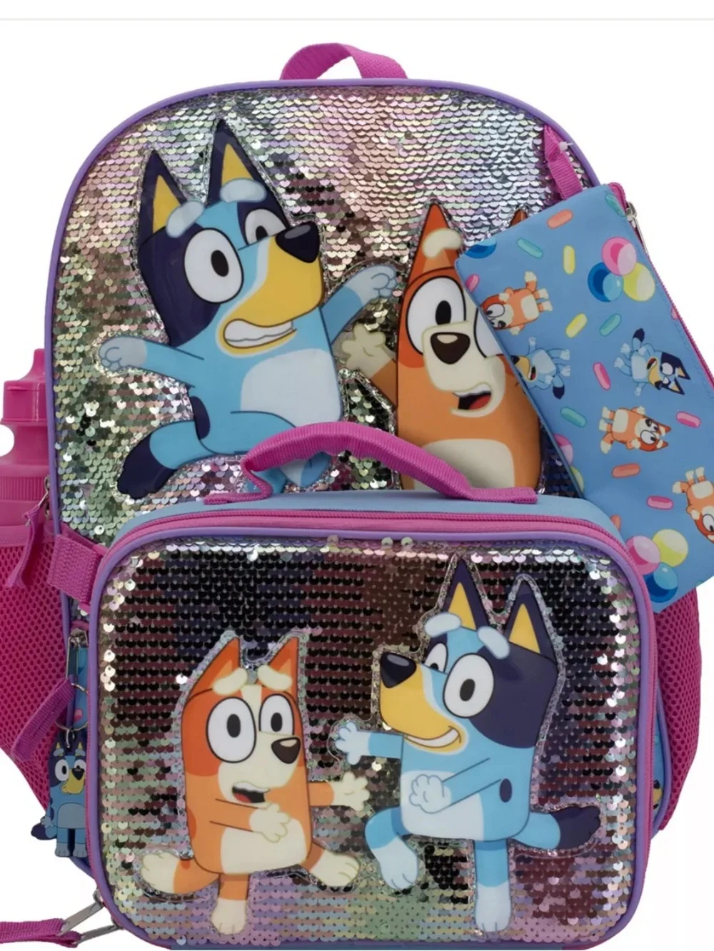 Bluey 5 piece backpack with lunchbox and accessories NWT